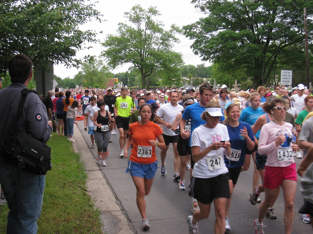 Dexter Ann Arbor 2010 155.jpg - The Dexter to Ann Arbor Half Marathon run on June 6, 2010. A very hot and muggy day for a race. Delayed so they could clear a fallen tree from the storms off the course.